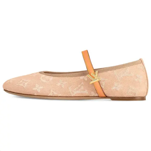 LOUIS VUITTON Romy Denim Casual Shoes Women's Light Umber