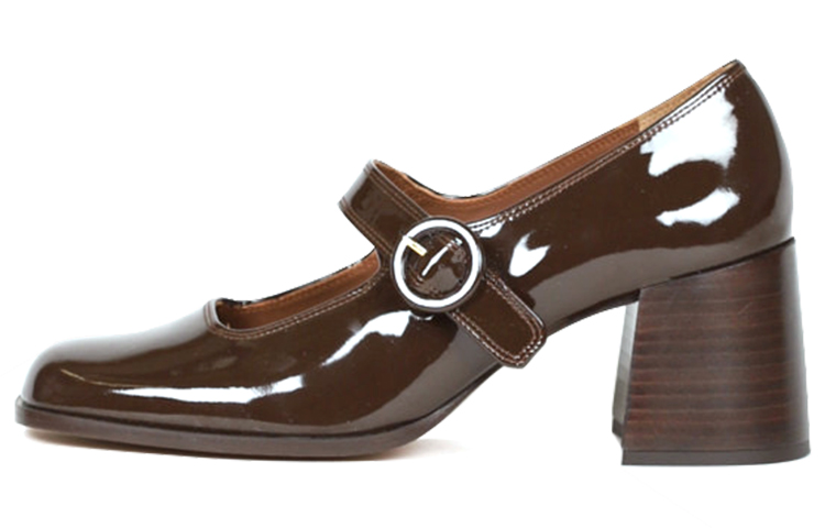 Carel Caren Chunky Heel Mary Jane Shoes Women's Chocolate
