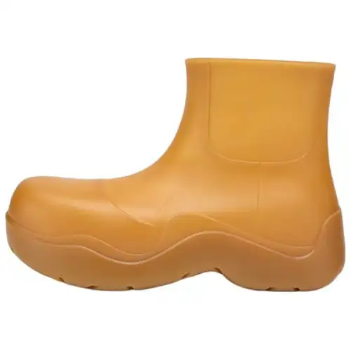 Bottega Veneta Puddle Rain Boots Rubber Classic Ankle Boots Men's Brown