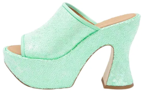LOEWE Sequins Slide Slippers Women's Green