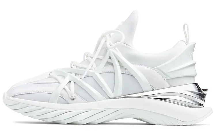 Jimmy Choo Cosmos/f leather and neoprene low-top sneakers for women