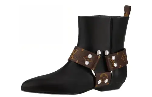 LOUIS VUITTON Rhapsody Ankle Boots 'Black With Monogram Belt' Women's
