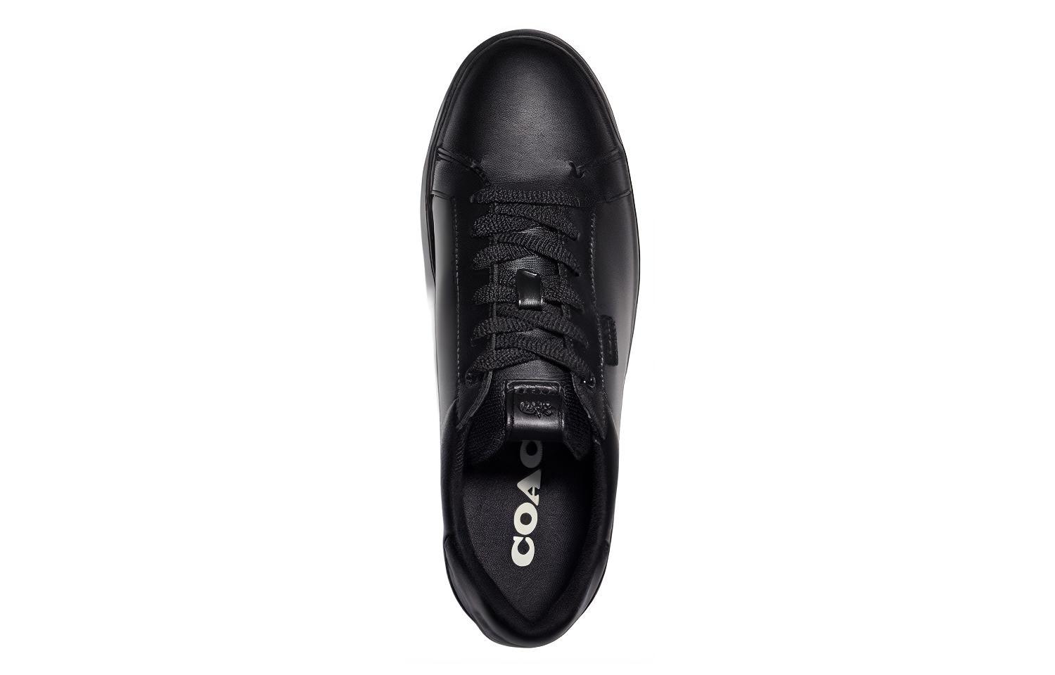 COACH Leather Low top Low top Stylish Skateboarding Shoes Men's Black