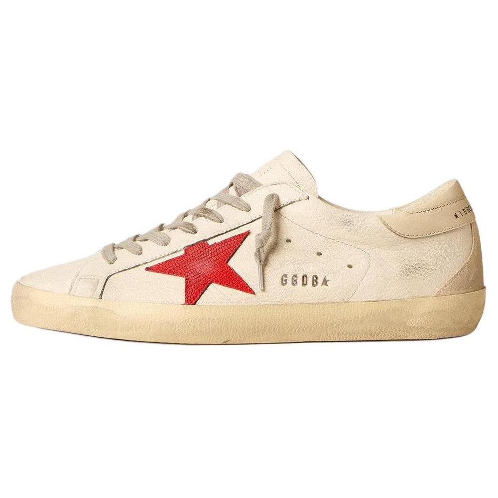 Golden Goose Super Star Cow Leather Low top Skateboard Shoes Men's White