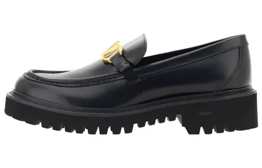 Valentino Patent Leather Loafers Women's Black
