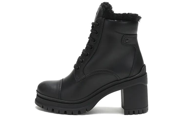 PRADA Fur Lined Ankle Boots 'Black' Women's