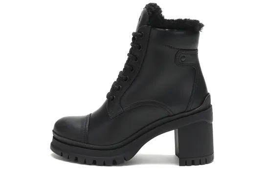 PRADA Fur Lined Ankle Boots 'Black' Women's