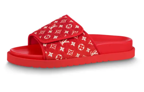 LOUIS VUITTON Miami Slide Slippers Men's Red