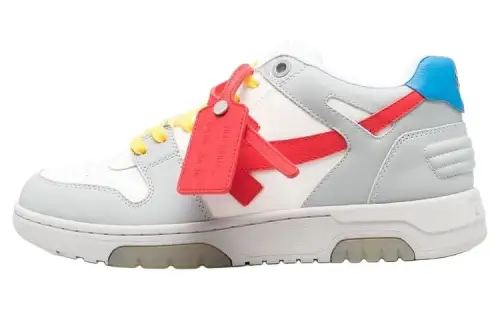OFF WHITE Out Of Office Ooo Low Tops Grey Red Yellow