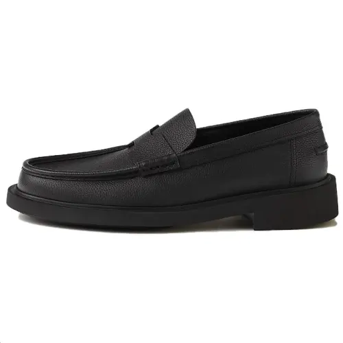 HERMES Guillaume Calfskin Loafers 3.5cm Men's Black
