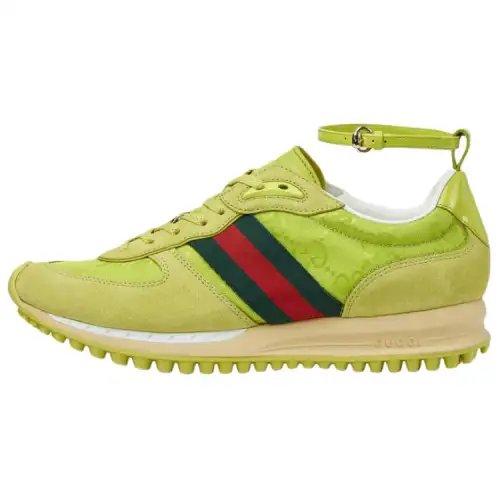 GUCCI Re Motion Suede Low top Casual Shoes Women's Green