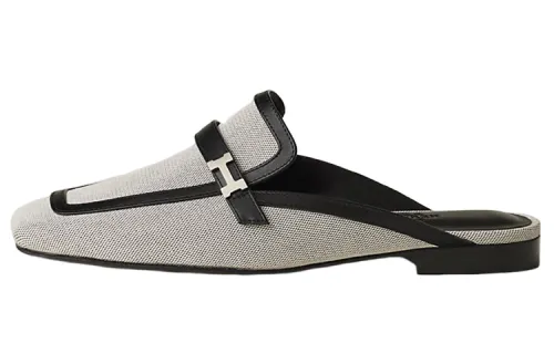 HERMES Closed Toe Slippers Women's Gray
