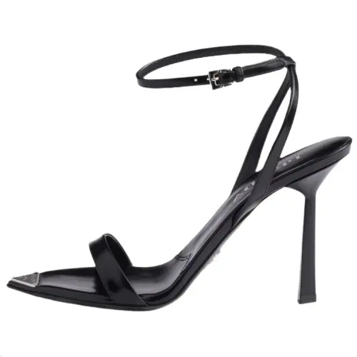 PRADA One Strap Sandals 10cm Women's Black