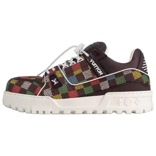 LOUIS VUITTON Trainer Maxi 2025 Spring Summer Men's Collection Low top Skateboard Shoes Men's Black