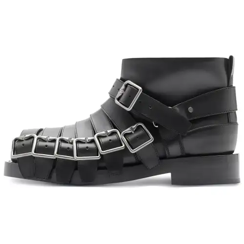 Burberry Leather Ankle Boots Men's Black