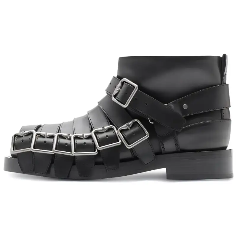 Burberry Leather Ankle Boots Men's Black