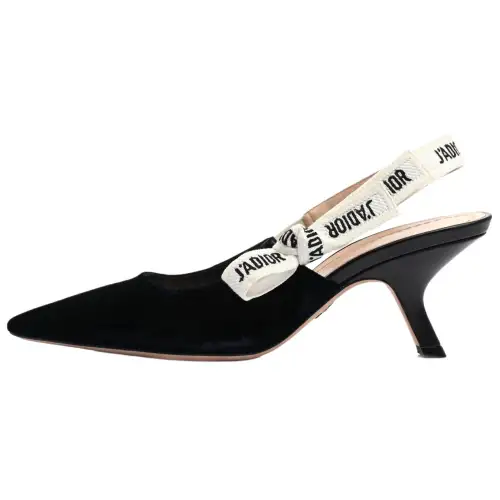 DIOR J'Adior Suede Slim Heel High Heels 6.5cm Women's Black
