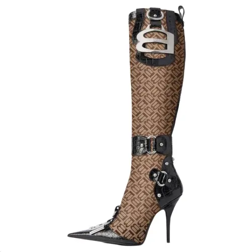 Balenciaga Esse Knee high Boots 11cm Women's Brown