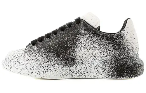 Alexander McQueen Calfskin Skateboard Shoes Men's Black White
