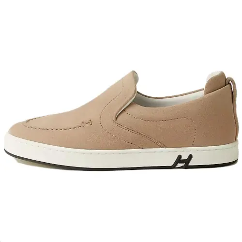 HERMES Kiddy Sheepskin Casual Shoes Women's Beige