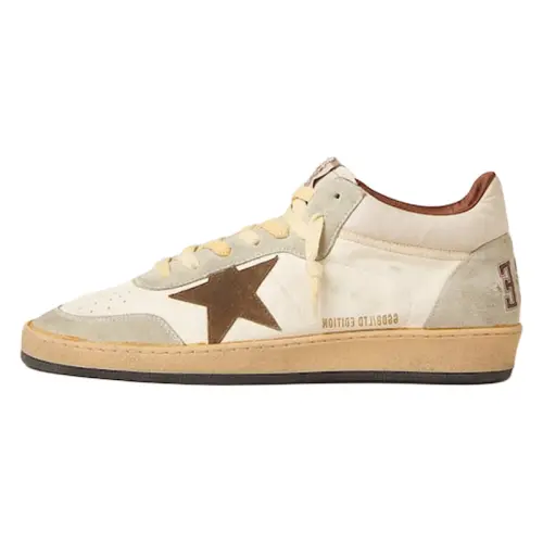 Golden Goose Ball Star Leather Mid top Skateboard Shoes Men's Gray