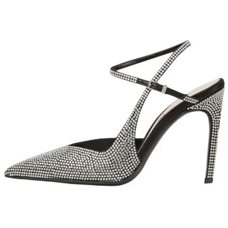 GUCCI Slim Heel High Heels 10.4cm Women's Silver