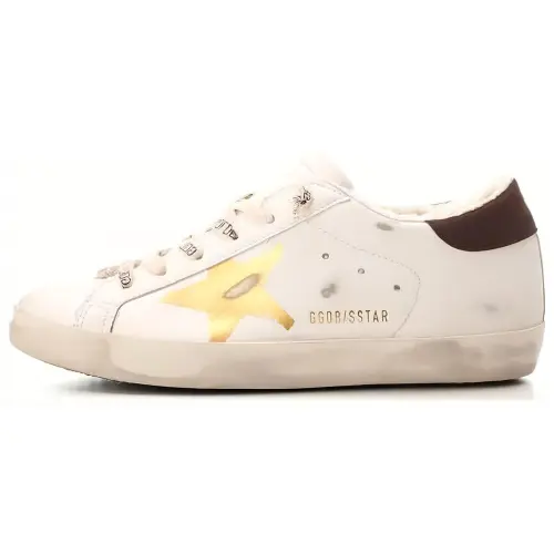 Golden Goose Super Star Gold Star White Gold Women's