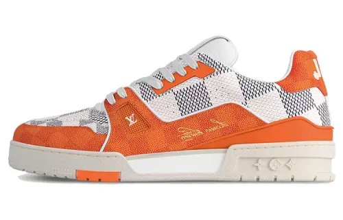 LOUIS VUITTON LV Trainer Damier White Orange