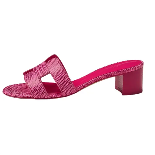 HERMES Oasis Slide Slippers Women's Rose Red