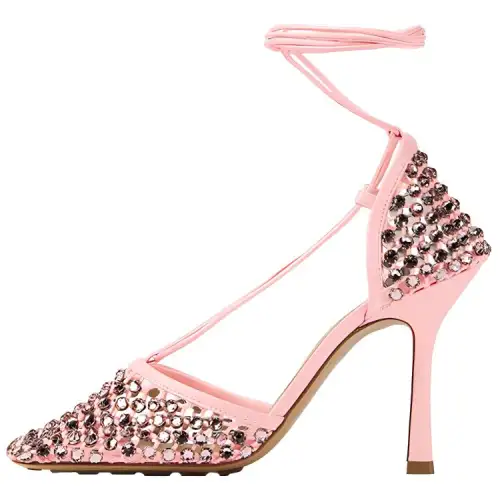 Bottega Veneta Stretch Fashion Slim Heel High Heels 9cm Women's Pink