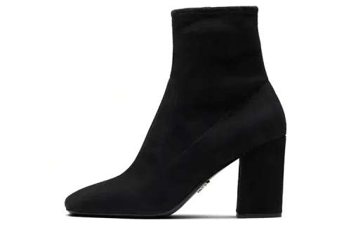PRADA Pu Ankle Boots Women's Black