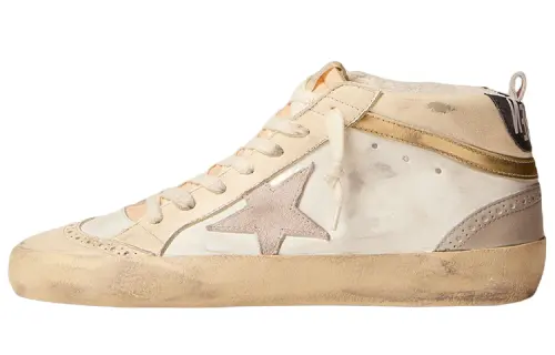 Golden Goose Mid Star Skateboard Shoes Women's Mid Top Ivory