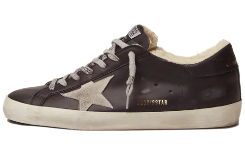 Golden Goose Super Star Cow Leather Comfortable Low top Stylish Skateboarding Shoes Men's Brown