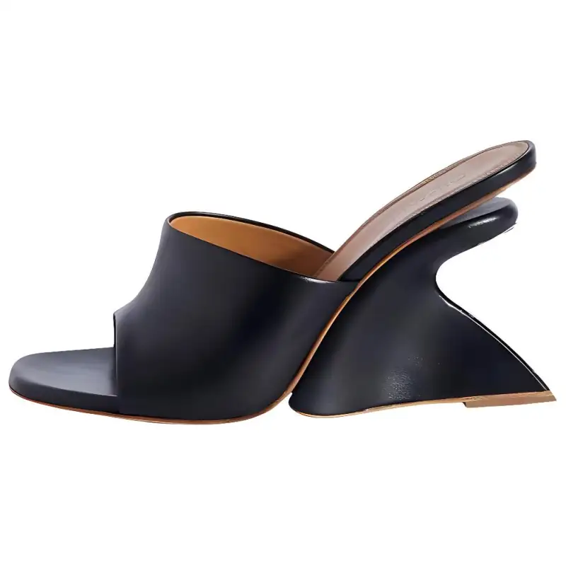 OFF-WHITE Jug wedge-heel leather sandals Women's