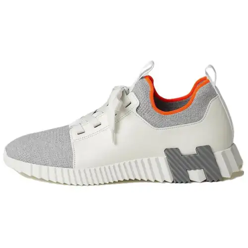 HERMES Depart Low top Casual Shoes Men's Gray White
