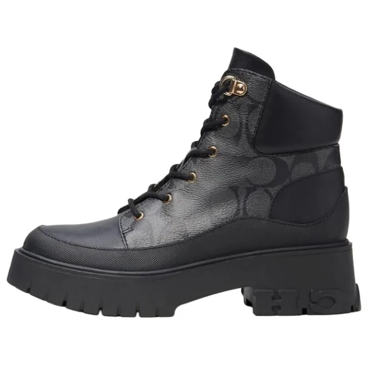 COACH Royce Leather Ankle Boots Women's Black