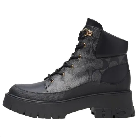 COACH Royce Leather Ankle Boots Women's Black