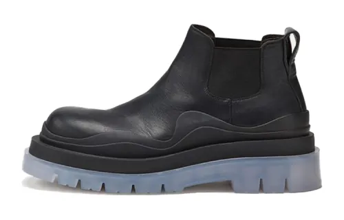 Bottega Veneta Tire Chelsea BV Tire Top Grain Cow Leather Ankle Length Chelsea Boots Women's Black