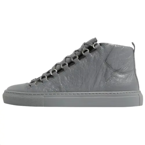 Balenciaga Arena Leather Mid top Skateboard Shoes Men's Gray