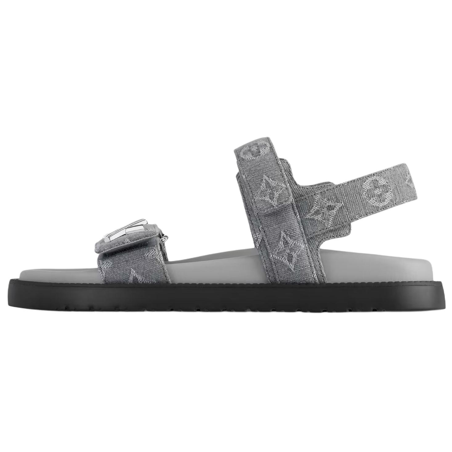 LOUIS VUITTON Sunset One Strap Sandals Women's Gray