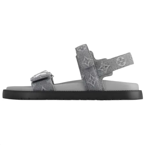 LOUIS VUITTON Sunset One Strap Sandals Women's Gray