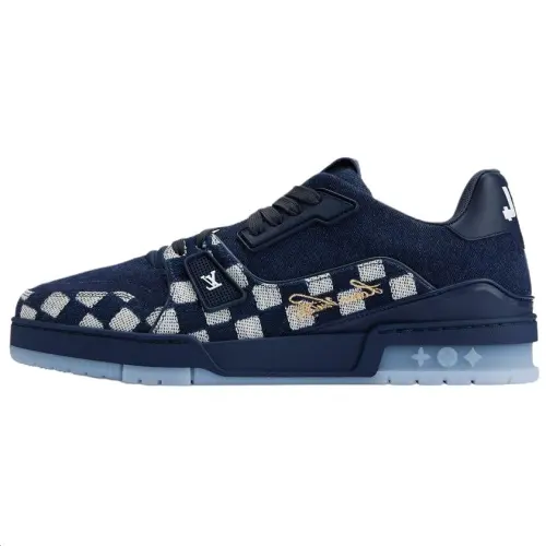 LOUIS VUITTON Nigo Collaboration Trainer FW25 Denim Low top Skateboard Shoes Men's Blue