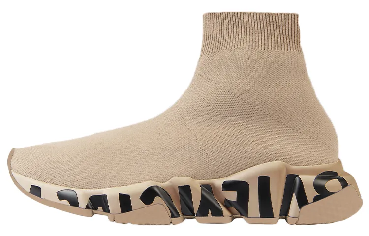 Balenciaga Speed Graffiti Beige Black Women's