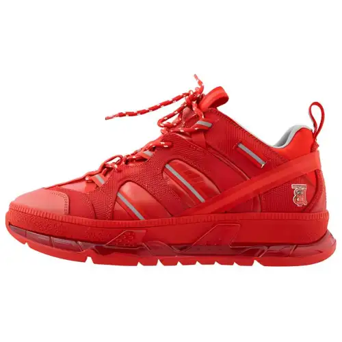 Burberry Union Leather, Nylon Low top Casual Shoes Men's Red