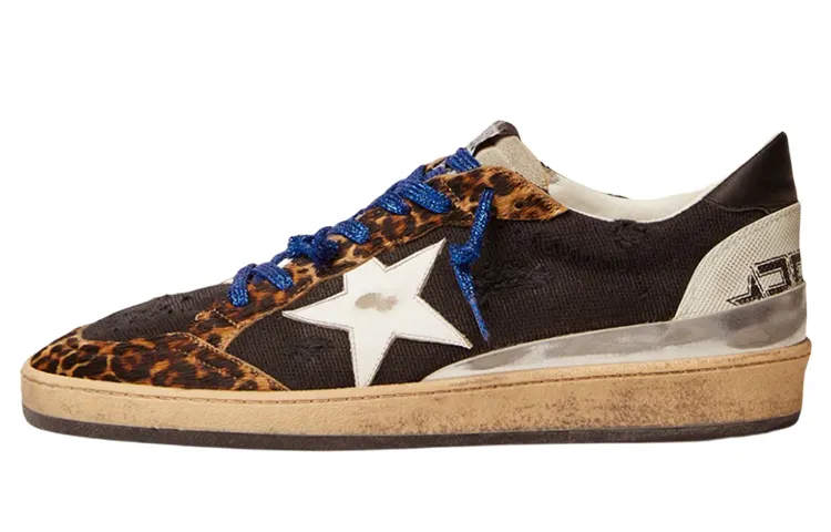 Golden Goose Ball Star Stylish Skateboarding Shoes Men's Black Distressed