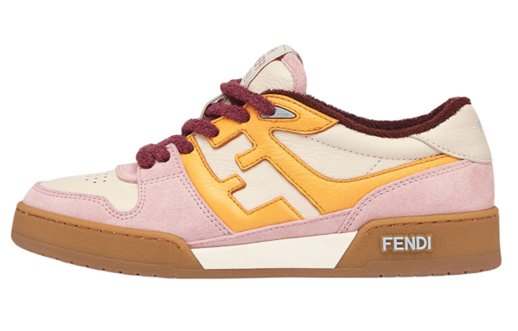 FENDI Fendi Match leather suede low-top low-top fashion sneakers women's pink