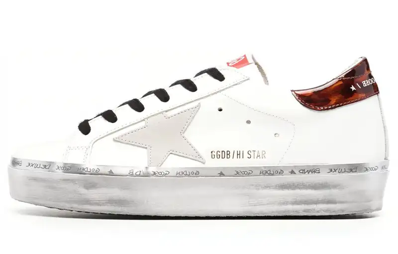 Golden Goose Hi Star Low top Stylish Skateboarding Shoes Women's White