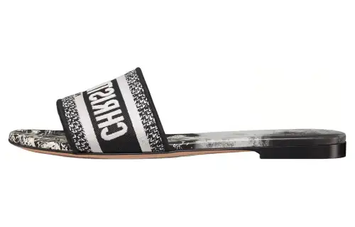 DIOR Dway Slide Slippers Women's Black White