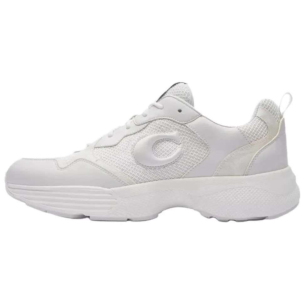 COACH Fabric Low top Casual Shoes Men's Bright White