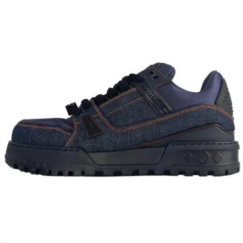 LOUIS VUITTON Trainer Maxi Low top Skateboard Shoes Unisex Denim Blue